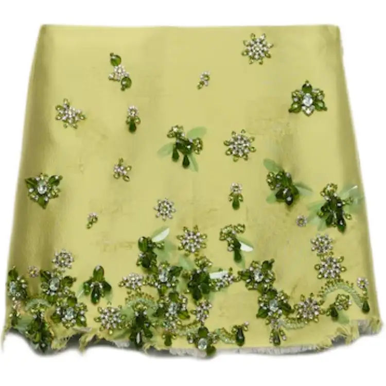PRADA Embellished Raw Cut Hem Mini Skirt