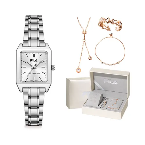 FILA Fila ELEGANT elegant series watch quartz movement steel strap silver dial women's watch one piece romantic gift box lover new year noble versatile fashion lady European and American watch pearl white emerald 6578