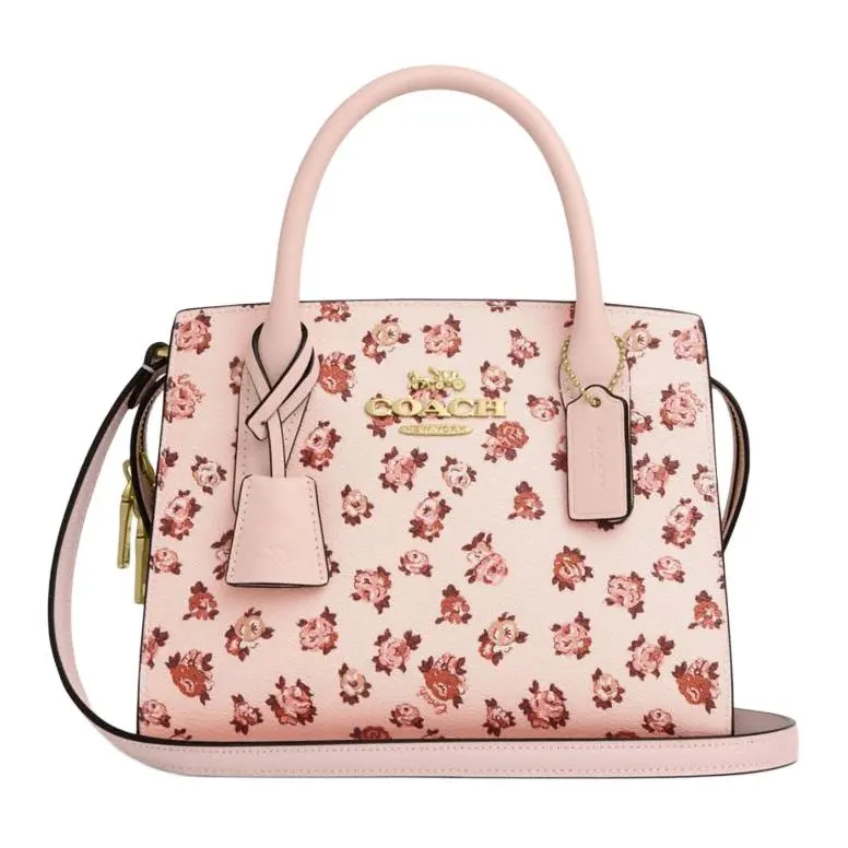 COACH Andrea Coated Canvas One Shoulder Handbag Small Women's Blush Multicolor