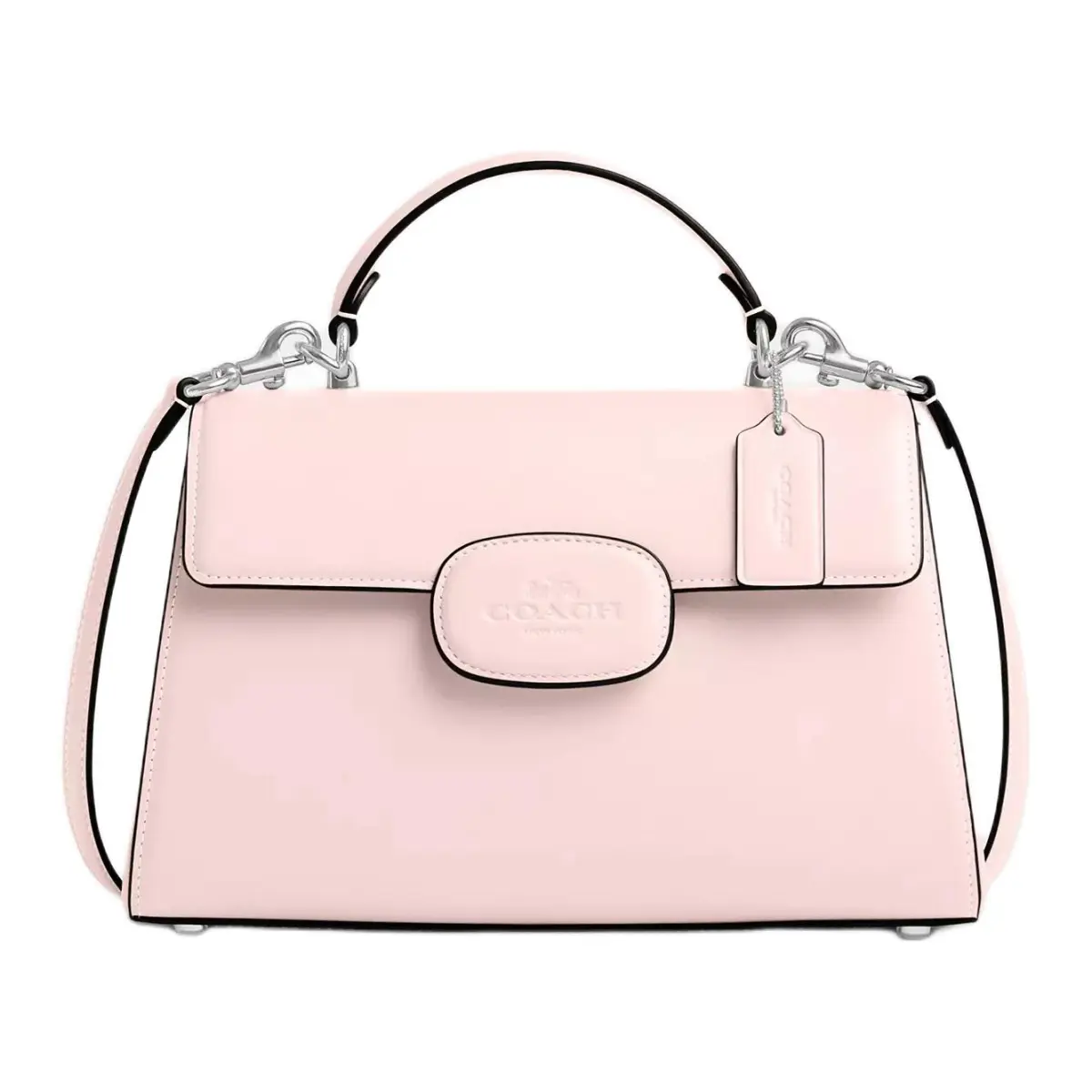 COACH Eliza Refined Calfskin One Shoulder Handbag Large Women's Blush Color