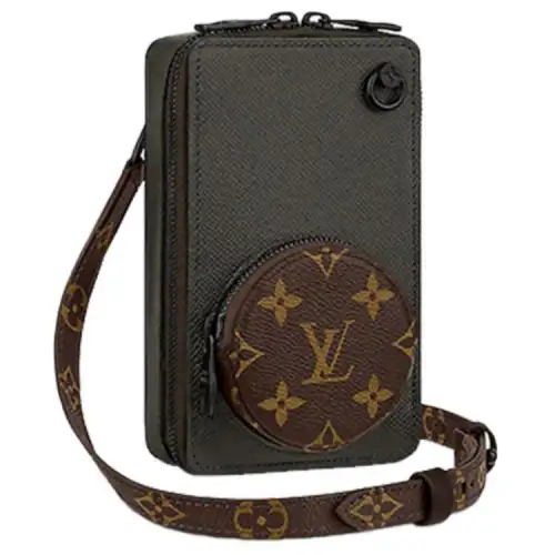 LOUIS VUITTON Phone Box Monogram Taiga Brown