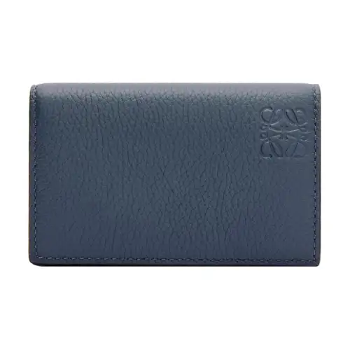 LOEWE Soft Grain Calfskin Card Holder Men's Agate Blue