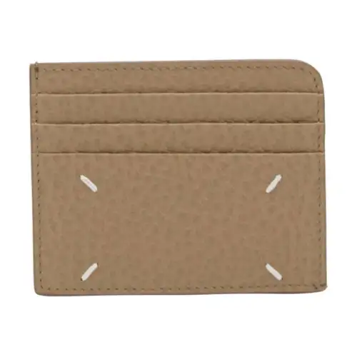 Maison Margiela Grain Calfskin Card Holder Card Holder Women's Yellow Brown