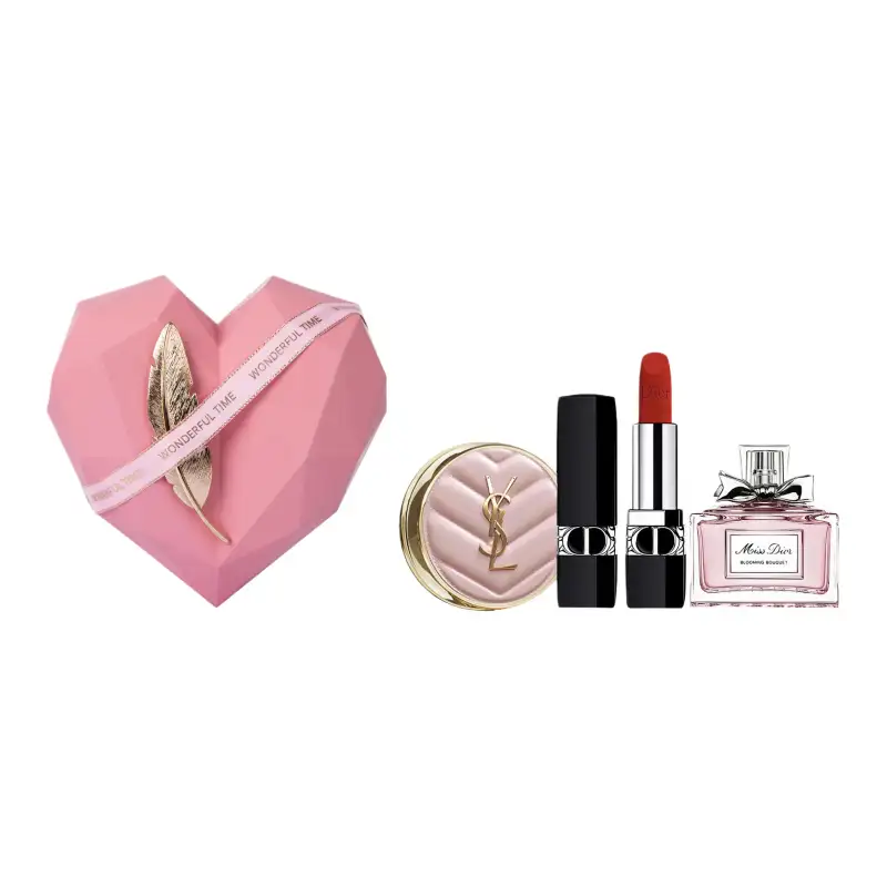 Dior, velvet lipstick, soft heel, perfume, acrylic gift box, new version, 3 piece set