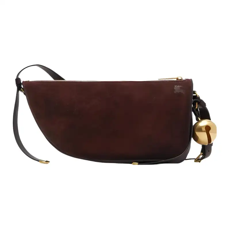 Burberry Calfskin One Shoulder Handbag Small Men's Cocoa Brown