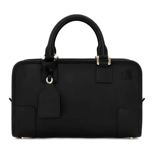 LOEWE Amazona Calfskin Crossbody Handbag Medium Women's Black/Gold