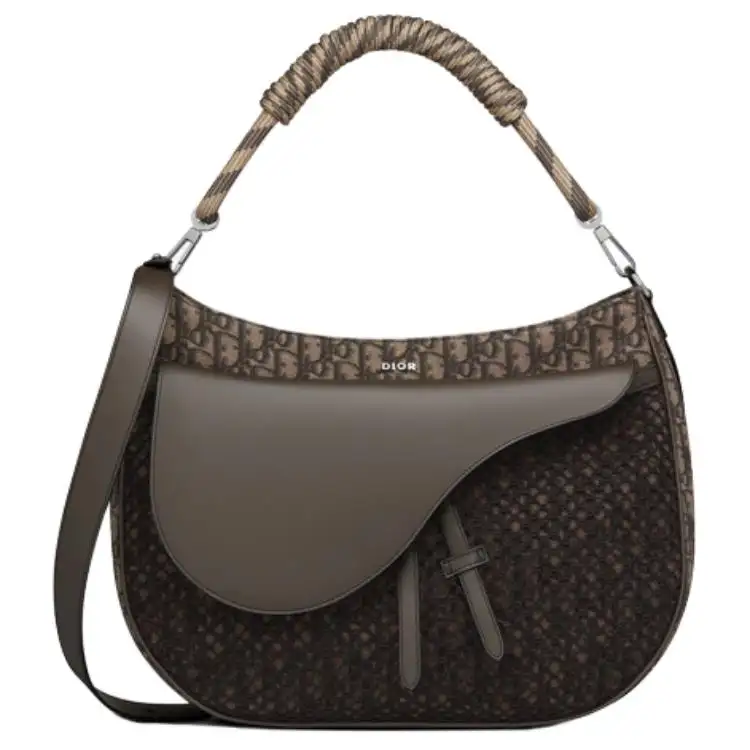 DIOR Saddle Smooth Cow Leather Handbag, Shoulder Bag, Crossbody Bag Men's Ebony Black