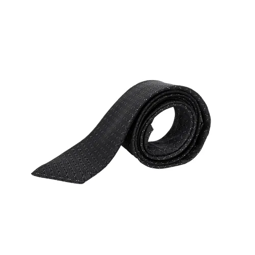 GUCCI Mulberry Silk Ties Unisex Black