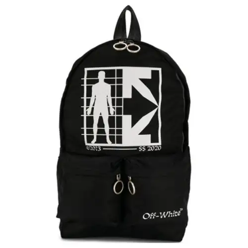OFF WHITE Polyester Backpack Men's Black