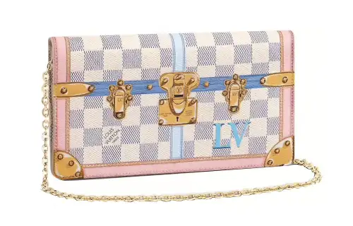 LOUIS VUITTON Small Canvas With Leather Chain Crossbody Bag, Shoulder Bag Women's