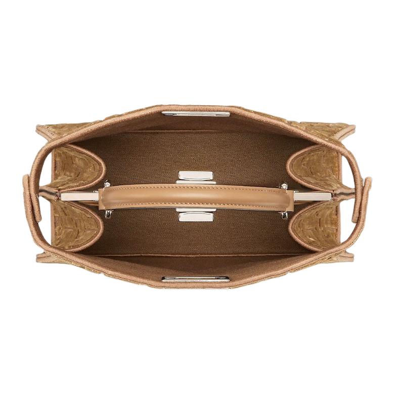 Женская сумка Fendi Peekaboo ISeeU (бежевая) — фото 3