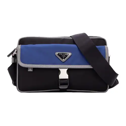 PRADA Nylon Messenger Bag, Crossbody Bag Men's Black