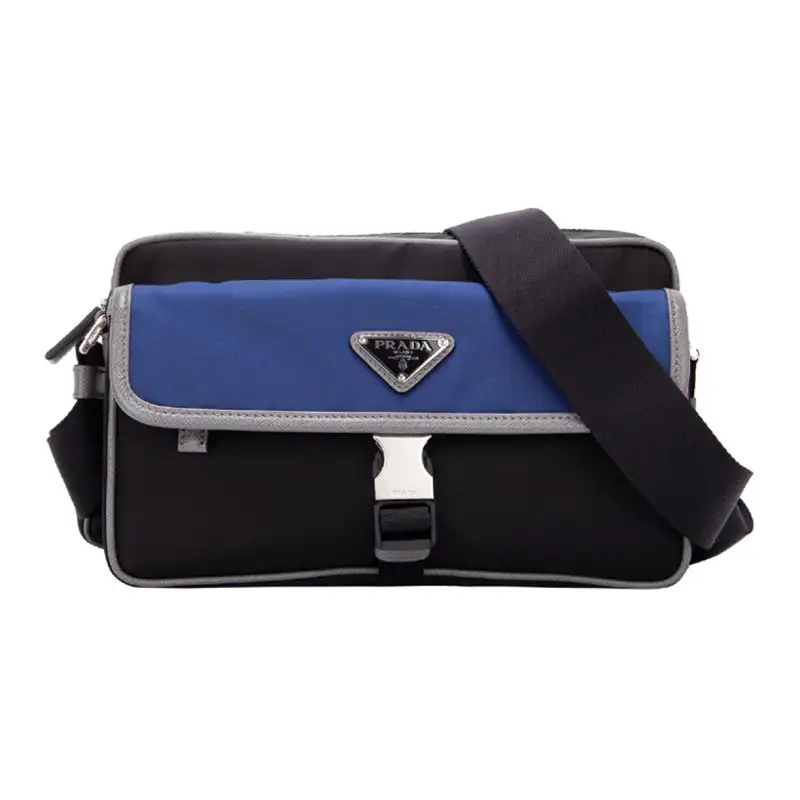 PRADA Nylon Messenger Bag, Crossbody Bag Men's Black