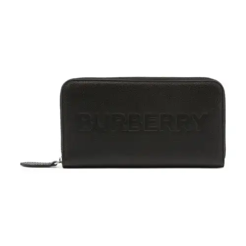 Burberry Porter Leather Flap Continental Long Wallet Black