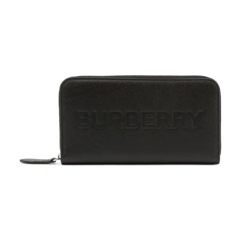 Burberry Porter Leather Flap Continental Long Wallet Black