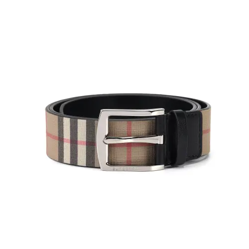 Burberry Vintage Check And Leather Belt