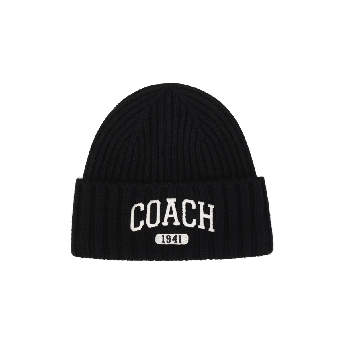 COACH Sheep Wool Beanies Unisex Black