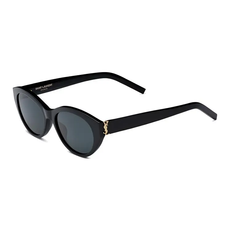 SAINT LAURENT Oval Sunglasses Women's Black