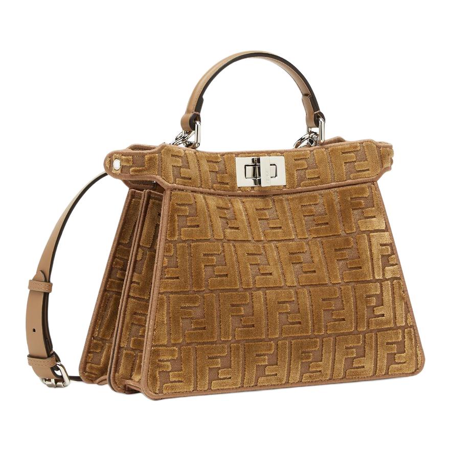 Женская сумка Fendi Peekaboo ISeeU (бежевая) — фото 2
