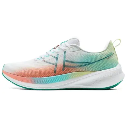 Xtep 360X 2.0 LITE, trendy, comfortable, fashionable, shock-absorbing, non-slip, wear-resistant, low-top XTEPACE technology, marathon training, long-distance running and racing running shoes, men's white, orange and green