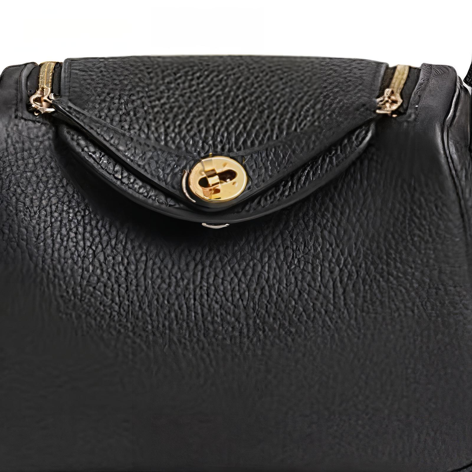 Женская сумка Hermes Lindy 19 (черная) — фото 7