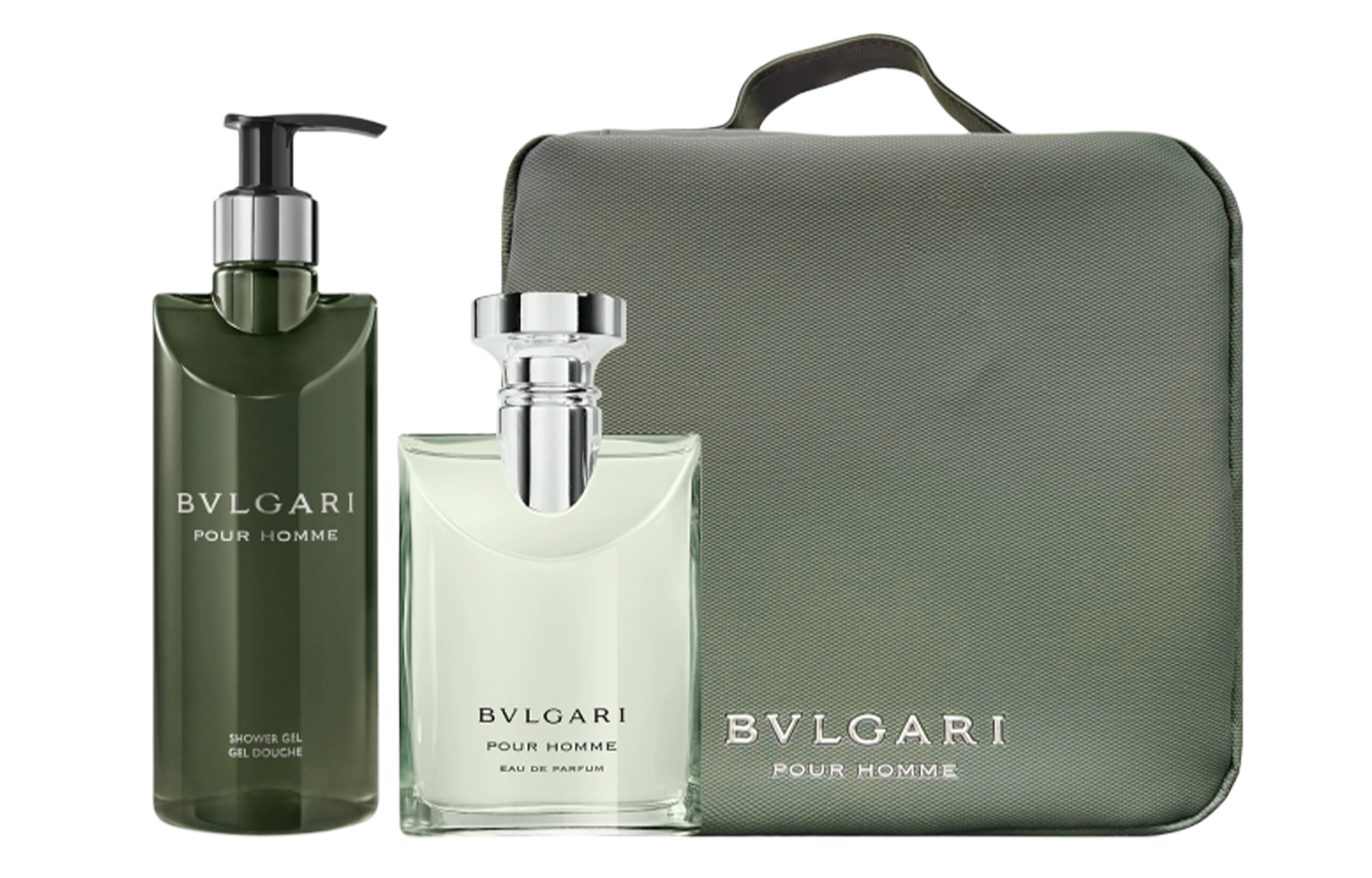 BVLGARI Darjeeling Tea Men's Shower Gel Perfume Sets Woody Eau De Parfum EDP 100ml+300ml+Toiletry Bag
