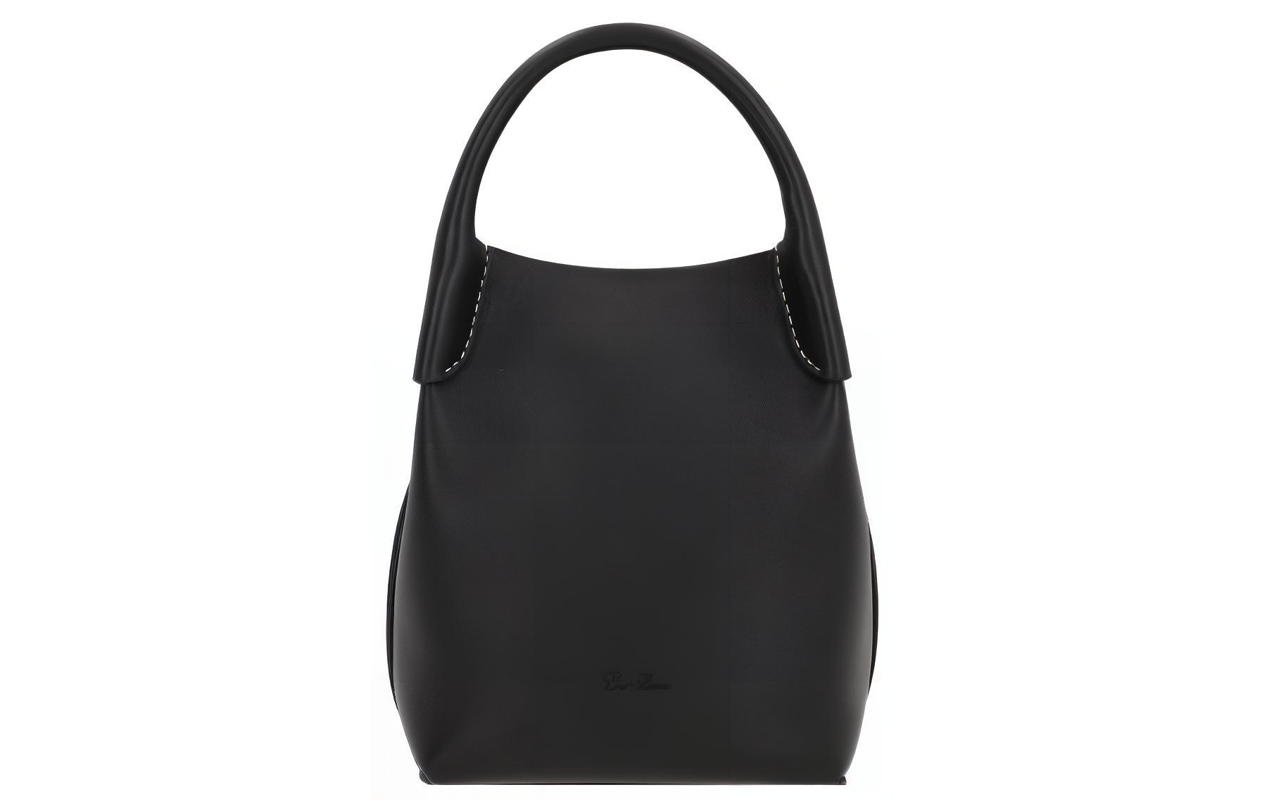 Loro Piana Brand Logo Calfskin Portable Crossbody Bag, Shoulder Bag Extra Mini Women's Black