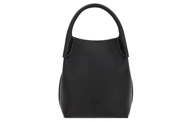 Loro Piana Brand Logo Calfskin Portable Crossbody Bag, Shoulder Bag Extra Mini Women's Black