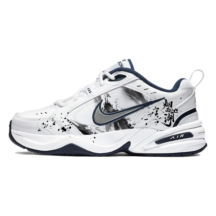 Nike Air Monarch 4 Slip Resistant Abrasion Resistant Low top Chunky Sneakers Unisex White Black