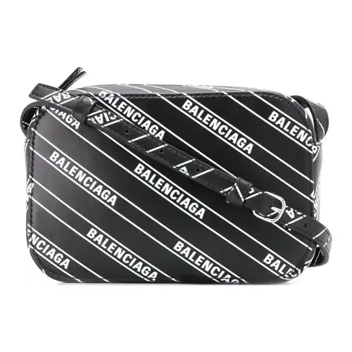 Balenciaga Calfskin Camera Bag, Shoulder Bag Women's Black & White