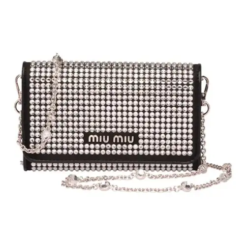 MIU MIU Soft Sheepskin Leather Shoulder Bag, Crossbody Bag Women's Black