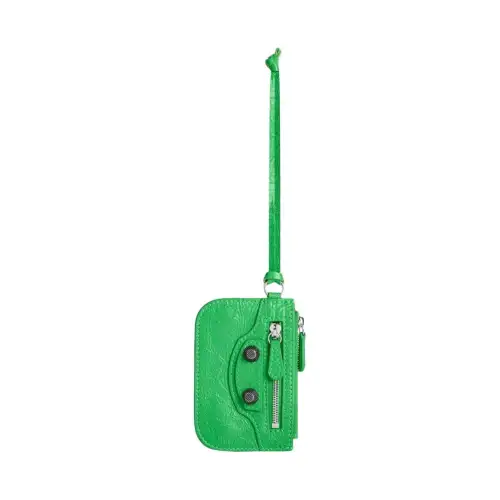 Balenciaga Le Cagole Lambskin Coin Purse Women's Bright Green