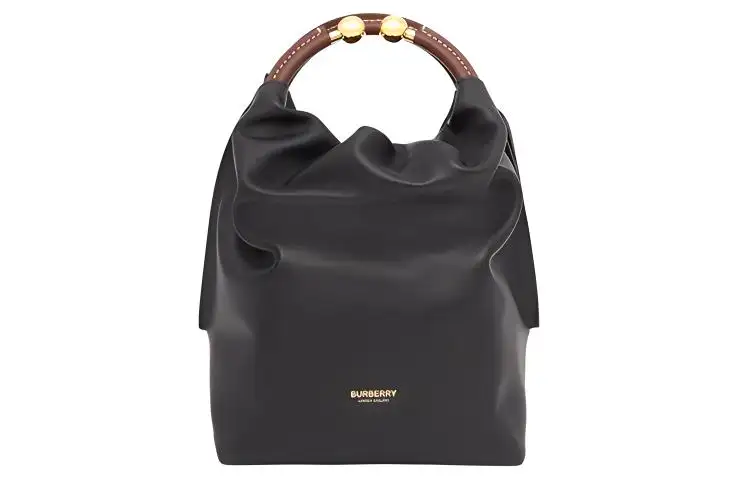 Burberry Cow Leather Handbag Mini Unisex Black