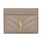 SAINT LAURENT Monogram Lambskin Wallet, Card Holder Women's Taupe