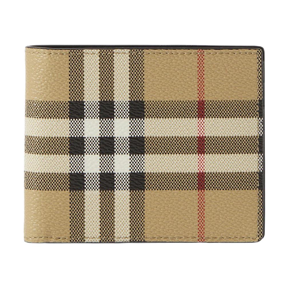Мужской кошелек Burberry с фирменной клеткой (коричнево-черно-бежевый)