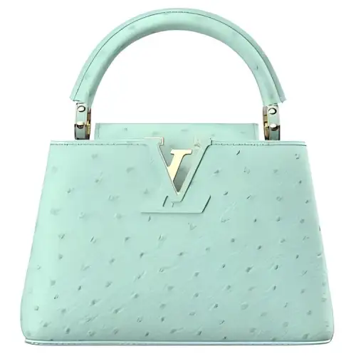 LOUIS VUITTON Capucines Ostrich Leather Capson Handbag Mini Women's Green