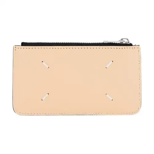 Maison Margiela Calfskin Card Holder, Wallet Men's Beige