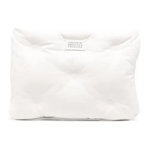 Maison Margiela Glam Slam Leather Clutch Women's White
