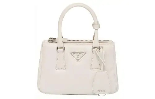 PRADA Soft Sheepskin Leather Handbag, Shoulder Bag, Crossbody Bag Mini Women's White