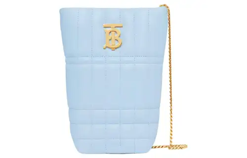 Burberry Lola Bag Lambskin Bucket Bags Crossbody Bag, Shoulder Bag Mini Women's Light Blue