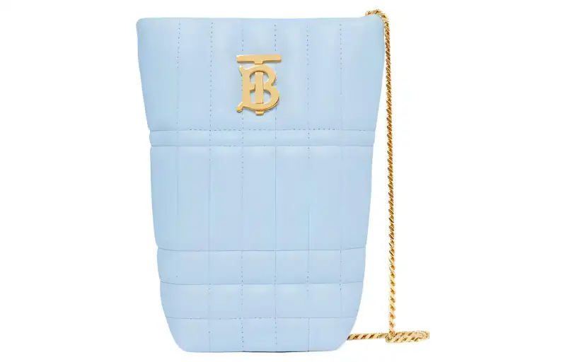 Burberry Lola Bag Lambskin Bucket Bags Crossbody Bag, Shoulder Bag Mini Women's Light Blue