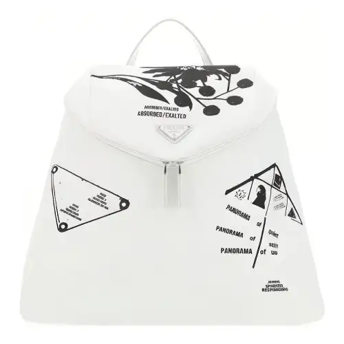 PRADA Nylon Fabric Backpack Unisex White