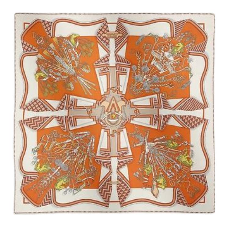 Женский шарф Hermes (оранжевый)