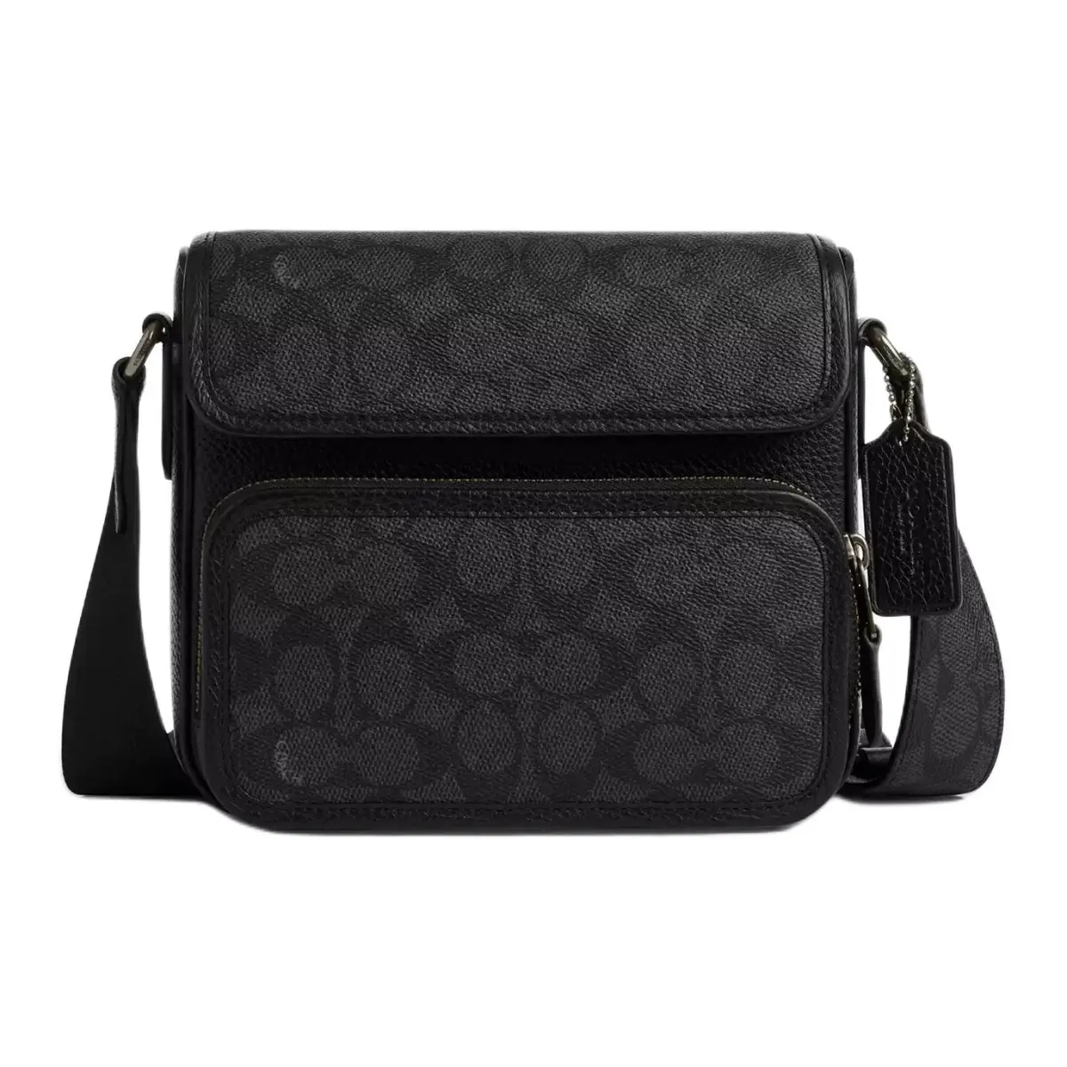 COACH Sullivan Coated Canvas With Leather Shoulder Bag, Crossbody Bag Small Men's Black