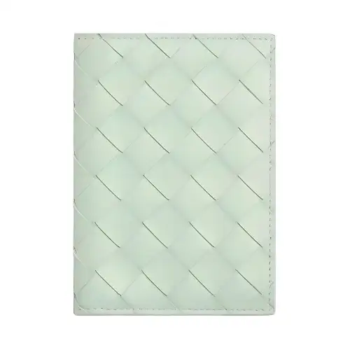 Bottega Veneta Laminated Lambskin Passport Holder Women's Mint Green