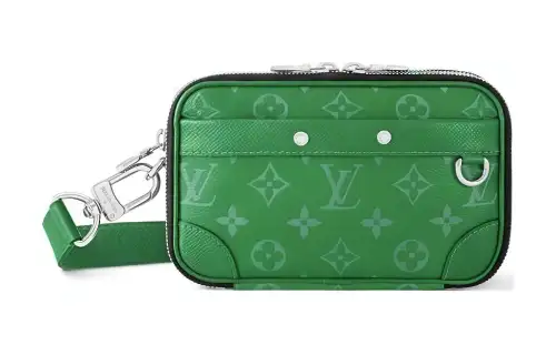 LOUIS VUITTON Alpha Leather Messenger Bag, Shoulder Bag, Crossbody Bag Extra Mini Men's Green