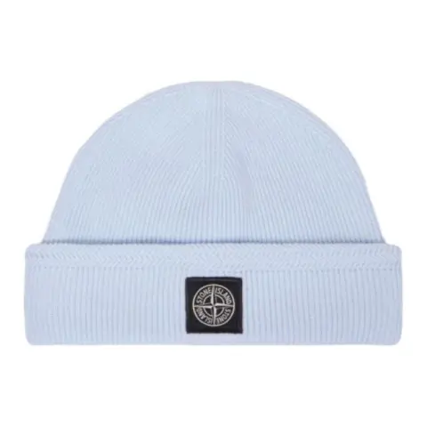STONE ISLAND Cotton Beanies Unisex Sky Blue