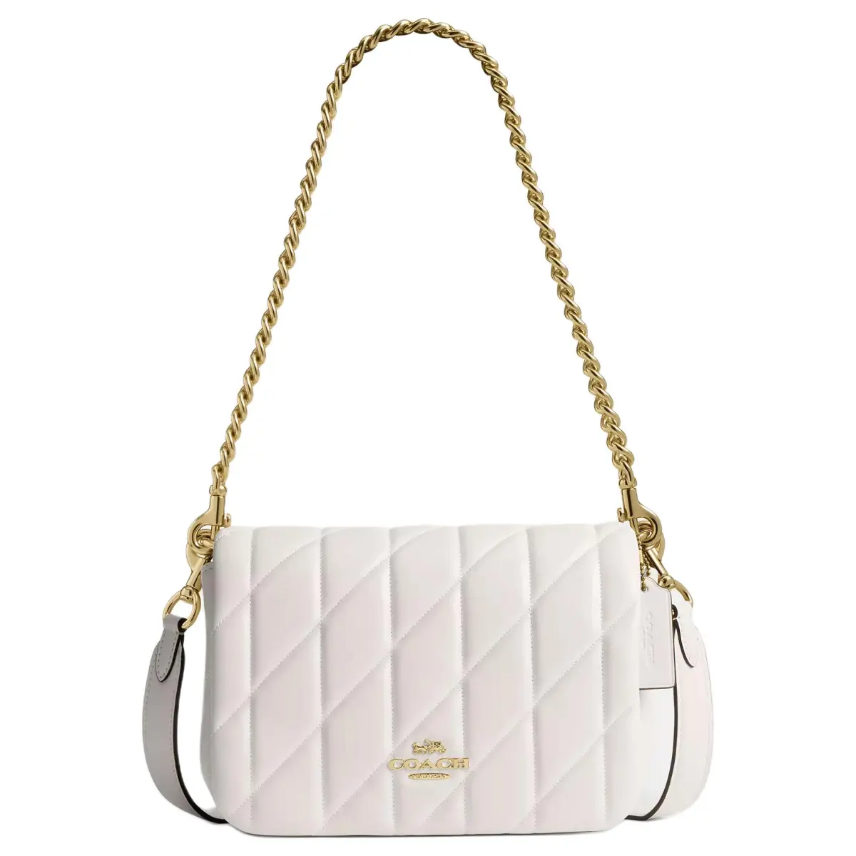 COACH Quinn Sheepskin Crossbody Handbag, Shoulder Bag Small Women's White
