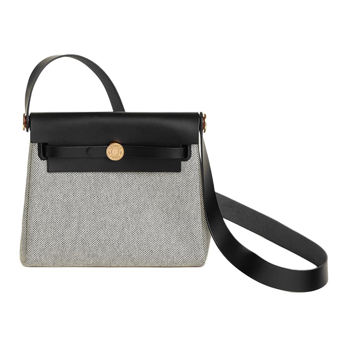Женская сумка Hermes Bolso Herbag Zip 20 (бежево-черная)