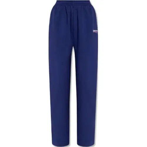 Balenciaga Knitted Sweatpants Loose Fit Unisex Blue
